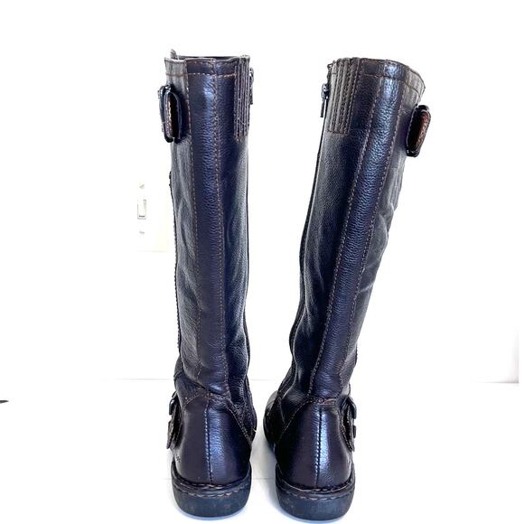 BOC Born Womens Boots Size 38 US 7 Brown Leather Knee High Riding Buckle Comfort - Picture 4 of 12